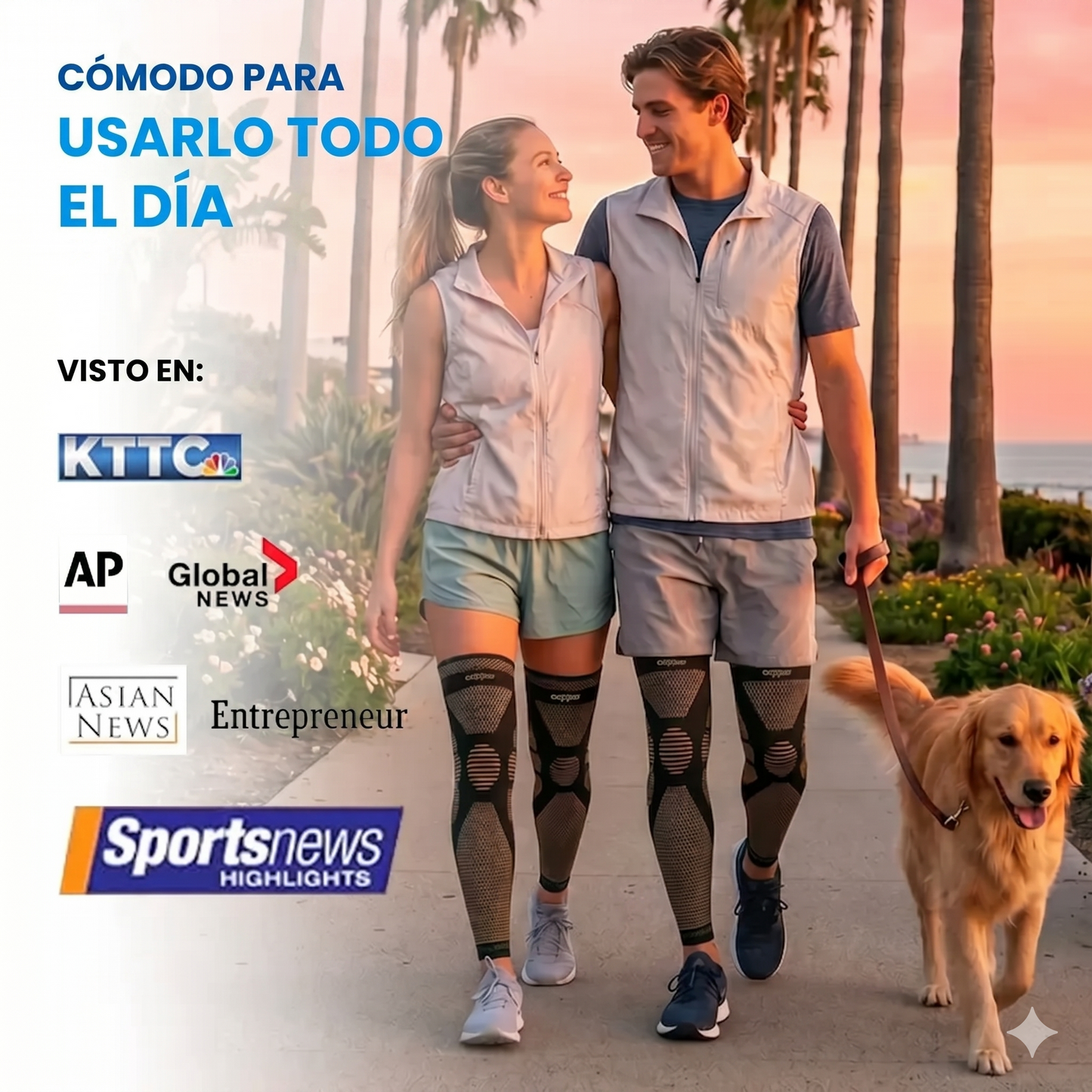 Soporte de Compresión para Piernas con Cobre UGEM 20-30mmHg
