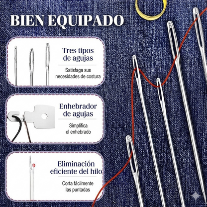 Kit de Costura Portátil con 34 Piezas para Reparaciones DIY