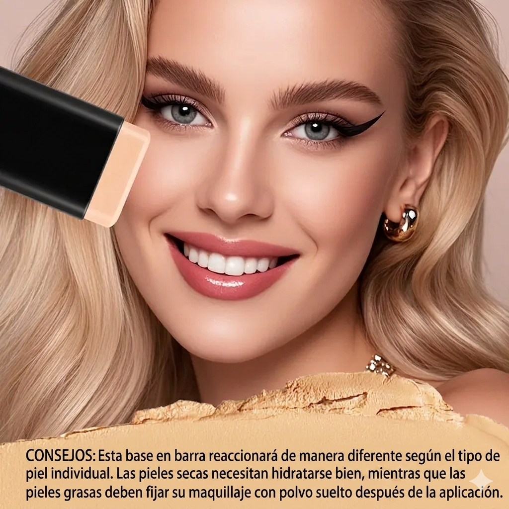 Cobertura Completa Base y Corrector Hidratante con Brocha Dual