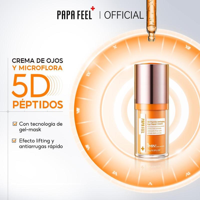 Crema para Ojos 5D Péptidos PAPA FEEL (15g) – Adiós a Ojeras, Bolsas y Patas de Gallo