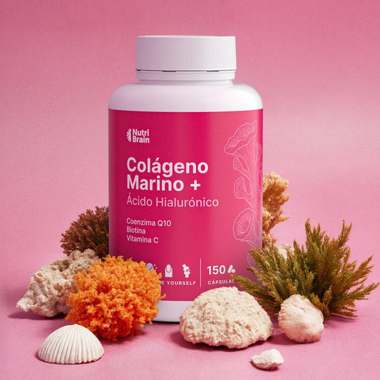 Colágeno Marino + Ácido Hialurónico de NutriBrain – Piel Radiante, Articulaciones y Cabello
