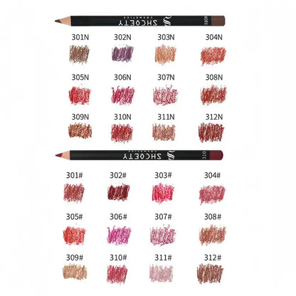 Larga Duración Lápiz Delineador de Labios Mate Set de 12 Piezas