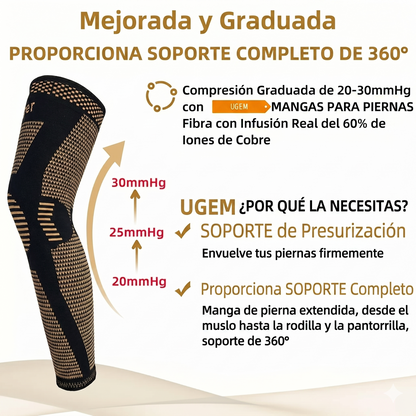 Soporte de Compresión para Piernas con Cobre UGEM 20-30mmHg