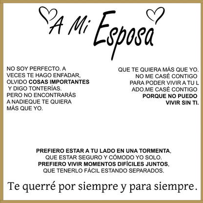 "A Mi Esposa" Collar Corazón Para Siempre en plata pura