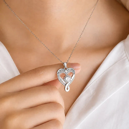 "A Mi Esposa" Collar Corazón Para Siempre en plata pura
