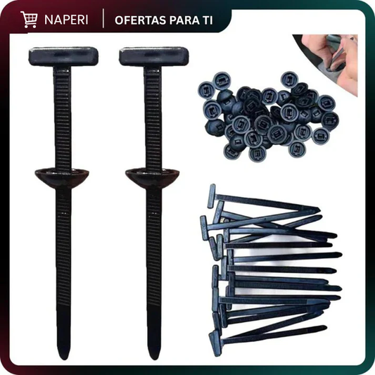 100 Hebillas Universales para Bridas de Cables – Plástico Multiusos Automóvil y Reparaciones