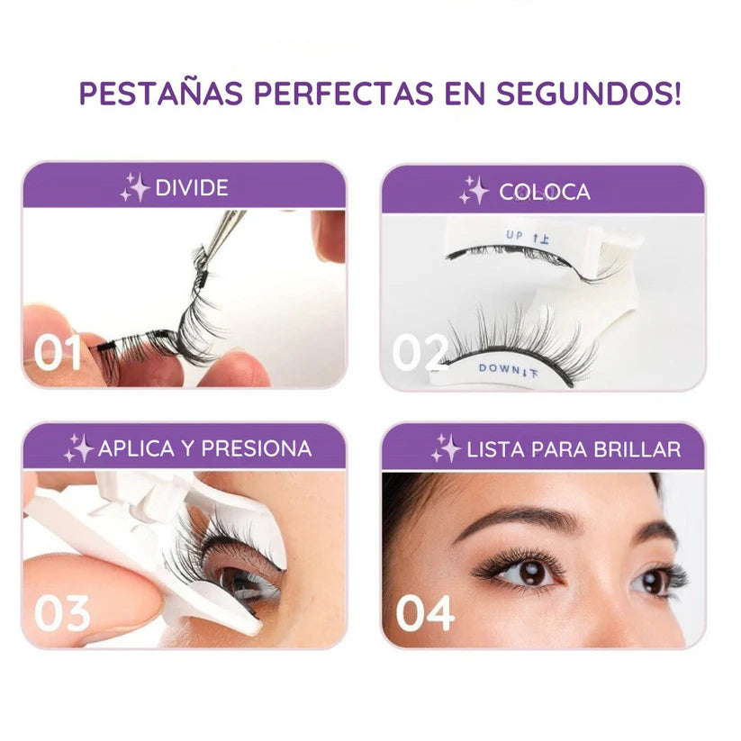 Pestañas magnéticas reutilizables con efecto 3D