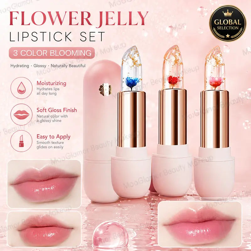 Paquete de 3 - Labial Hidratante Cambia Color Transparente Resistente Agua
