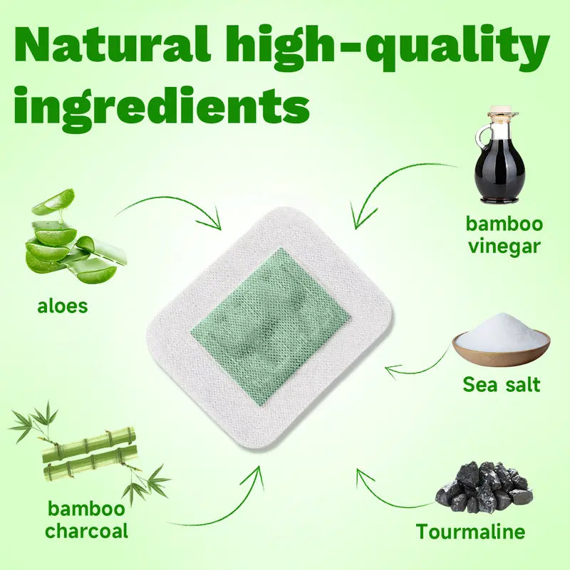 Parches de limpieza profunda Villsure para pies con 50 parches, aloe vera natural, sal marina, turmalina, parches desintoxicantes herbales para pies, láminas adhesivas, mejoran la calidad del sueño, alivian la fatiga y el agotamiento