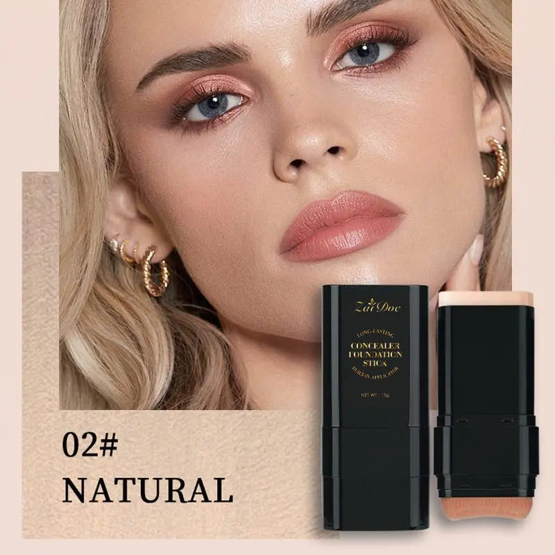 Cobertura Completa Base y Corrector Hidratante con Brocha Dual