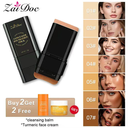 Cobertura Completa Base y Corrector Hidratante con Brocha Dual