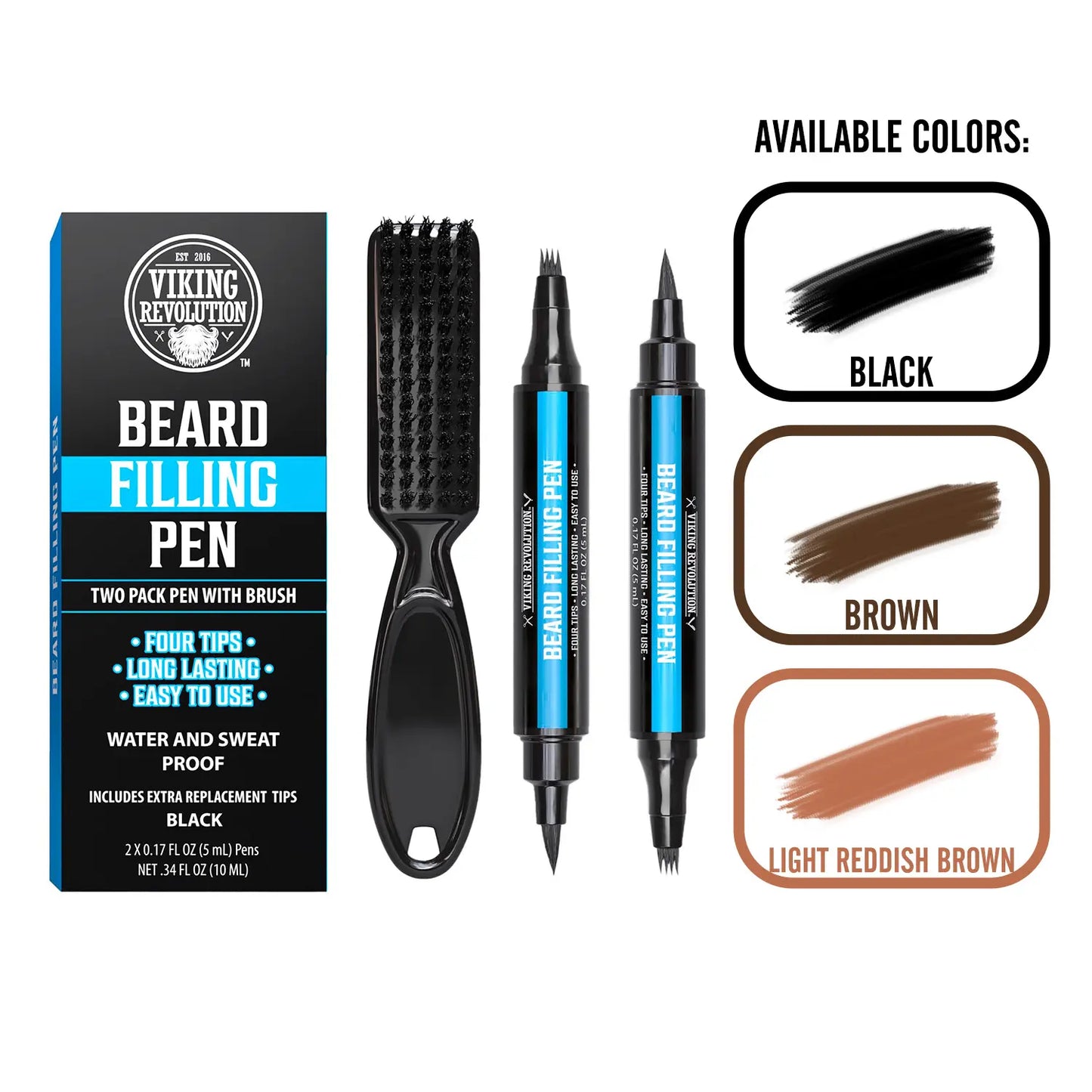 Relleno para Barba Resistente al Agua con Brocha y Repuestos