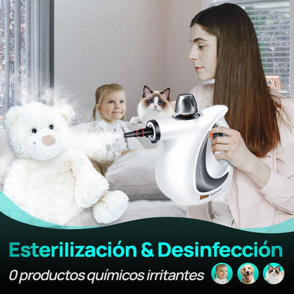 REDHUT Limpiador a Vapor Portátil 12 Accesorios, Alta Presión y Ecológico, Desodorización y Desinfección en Hogar, Cocina y Baño