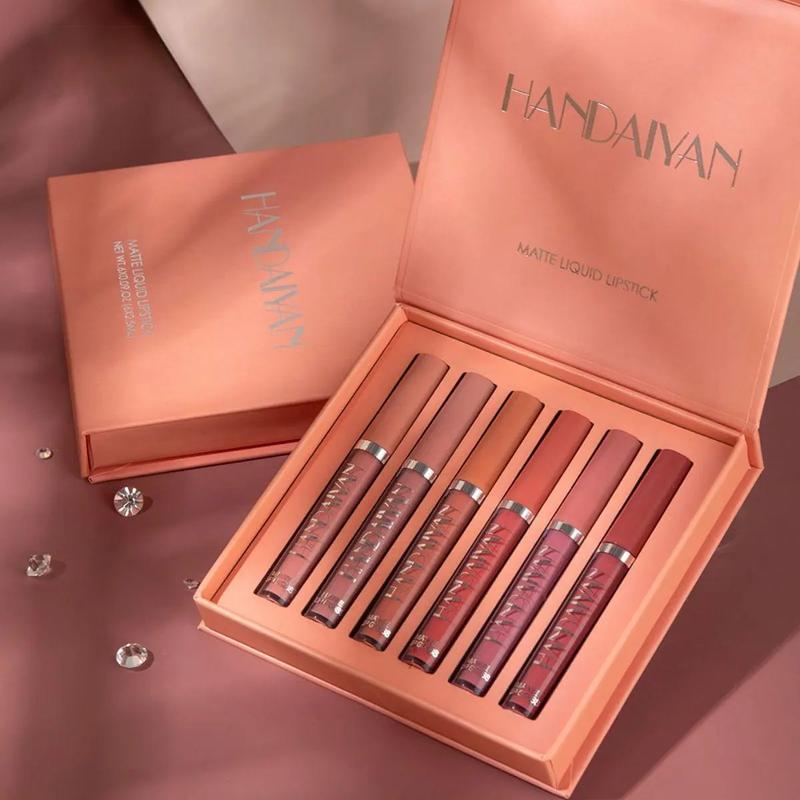 Set Profesional de 6 Labiales Mate – Textura Terciopelo de Alta Pigmentación y Larga Duración
