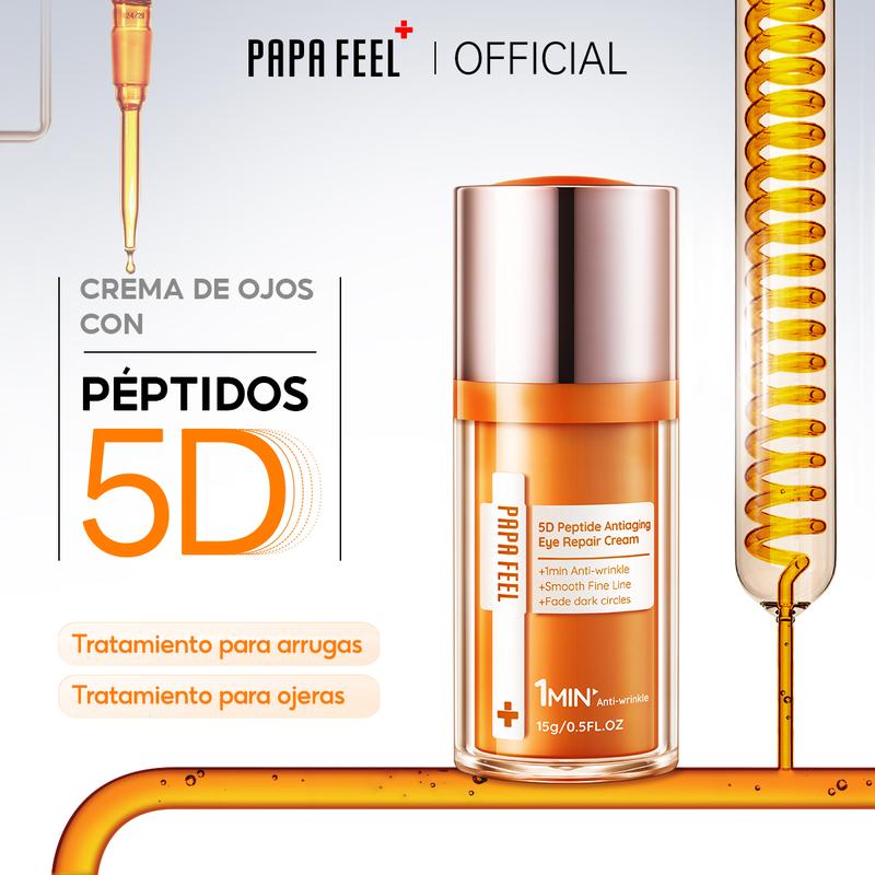 Crema para Ojos 5D Péptidos PAPA FEEL (15g) – Adiós a Ojeras, Bolsas y Patas de Gallo
