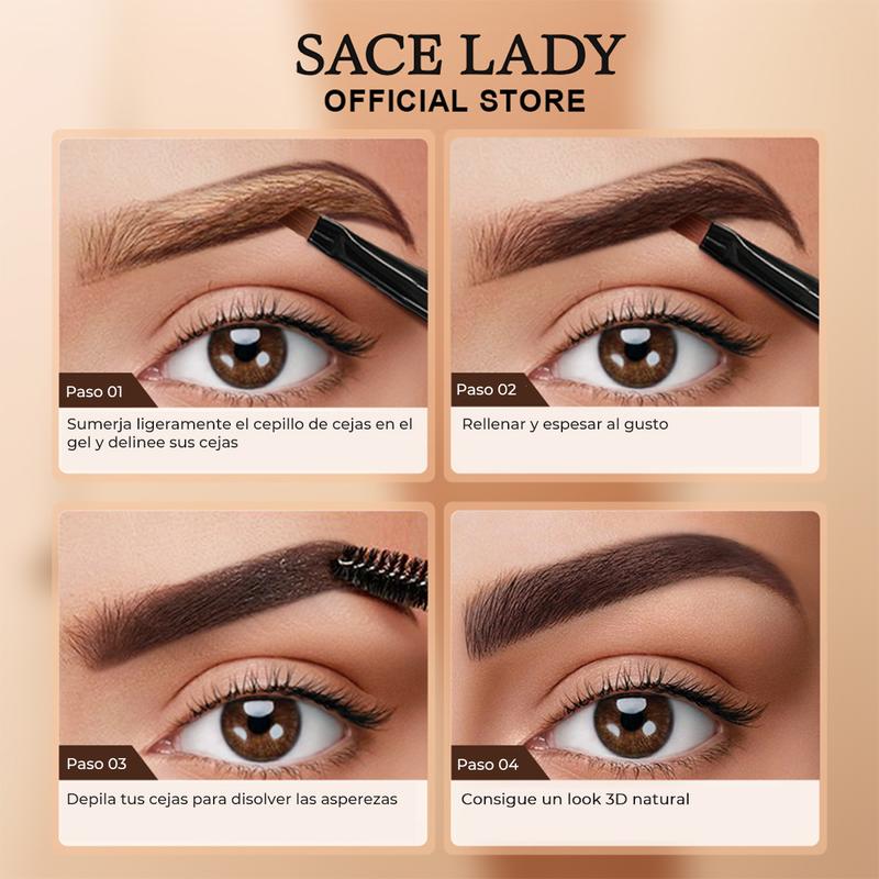Gel para Cejas con Color SACE LADY – Definición Instantánea e Impermeable (Larga Duración)