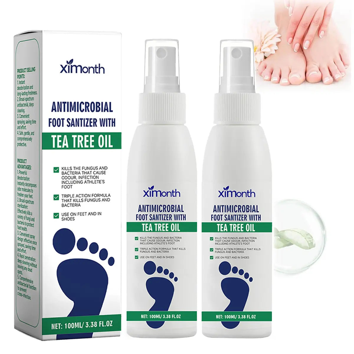 Control de Olor Spray para Pies Hidratante con Árbol de Té