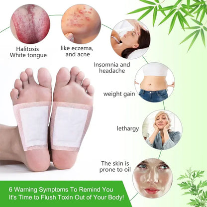 Parches desintoxicantes para pies: alivio del estrés, eliminación de toxinas y mejor sueño. Almohadillas de limpieza profunda naturales. Solución de salud saludable.