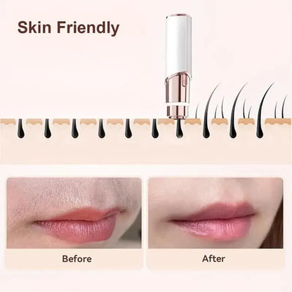 Recortadora 2 en 1 de vello facial y cejas, recortadora eléctrica de cejas, herramienta de depilación para labios, rostro y cuerpo, herramienta para el cuidado del vello facial, afeitadora eléctrica para mujer, depiladora de cejas y cejas