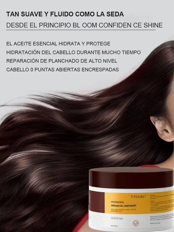 UTOGRU Mascarilla Capilar de Esencia de Caviar - Repara Cabello Seco y Dañado - Nutrición Profunda y Brillo Intenso