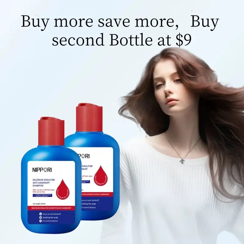 Champú capilar NIPPORI con disulfuro de selenio, control de aceite, refrescante, anticaspa, antipicazón y limpieza del cuero cabelludo, 300 ml