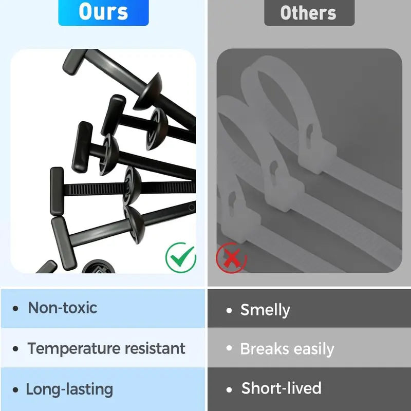 50 hebillas universales de nailon para bridas de cables, soporte de nailon autoblocante resistente, herramienta multiusos de plástico para bridas de cables, para reparación diaria de automóviles.