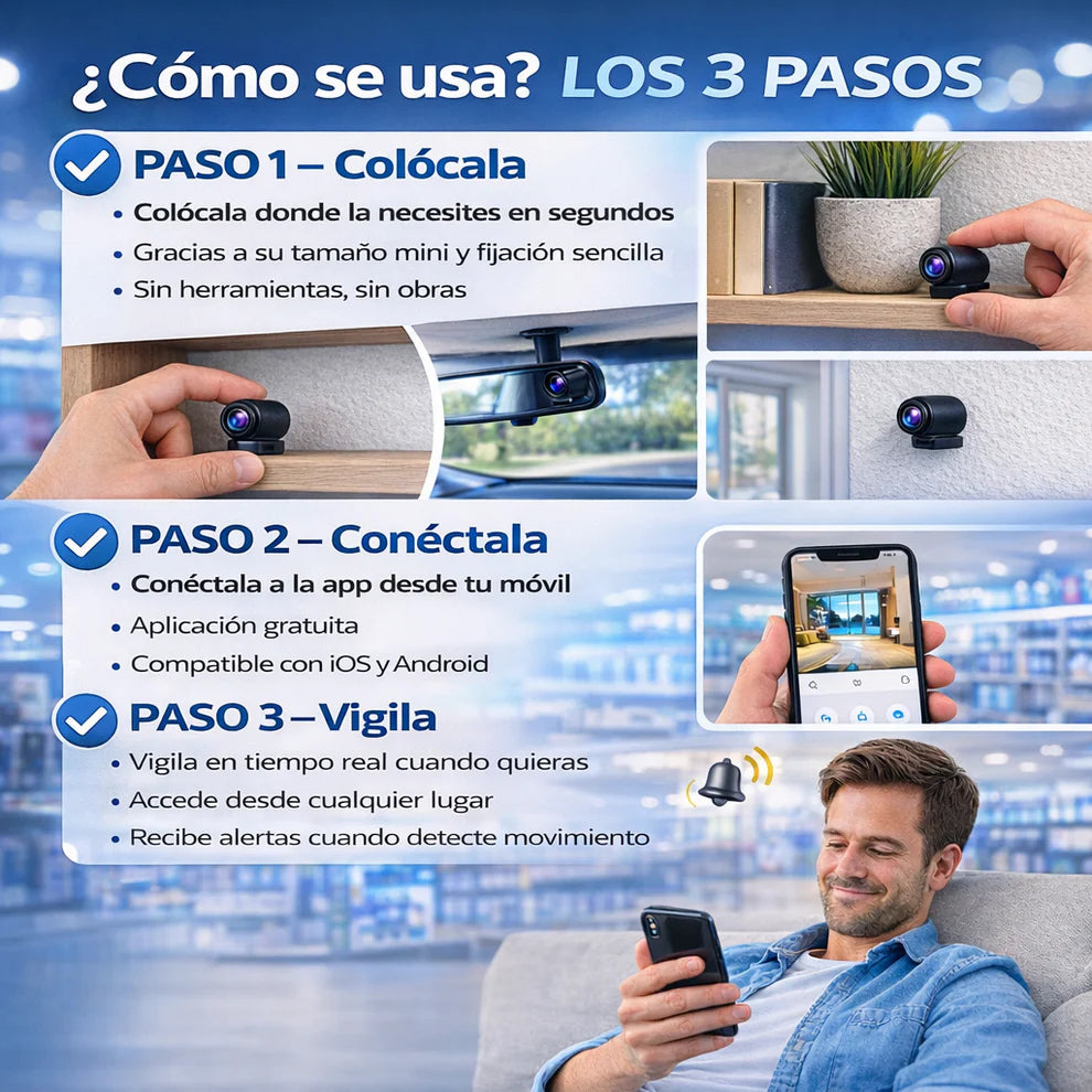 Mini Cámara de Seguridad Full HD 4K UltraVision™