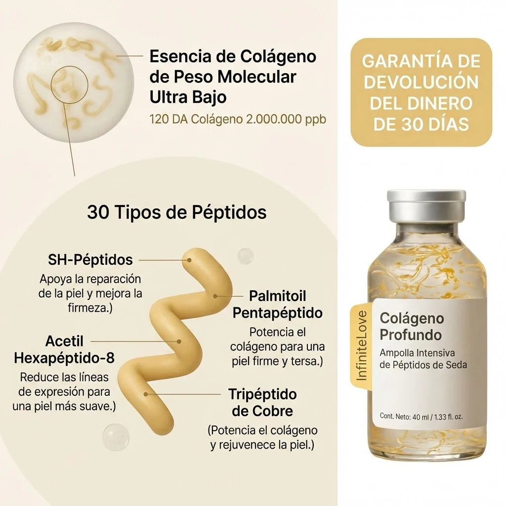 Ampolla Rellenadora Profunda de Colágeno y Péptidos de Seda con Aplicador de Precisión para Arrugas y Efecto Lifting (Sin Inyecciones)