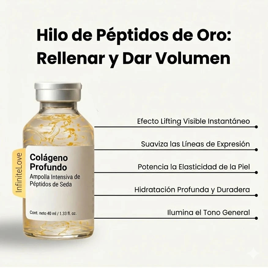 Ampolla Rellenadora Profunda de Colágeno y Péptidos de Seda con Aplicador de Precisión para Arrugas y Efecto Lifting (Sin Inyecciones)