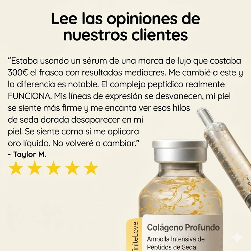 Ampolla Rellenadora Profunda de Colágeno y Péptidos de Seda con Aplicador de Precisión para Arrugas y Efecto Lifting (Sin Inyecciones)